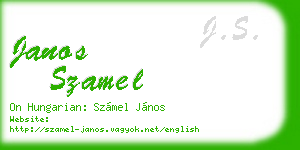 janos szamel business card