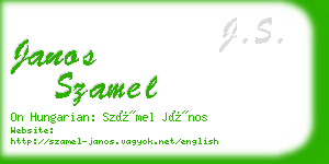 janos szamel business card